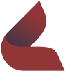 A red curved object with black background